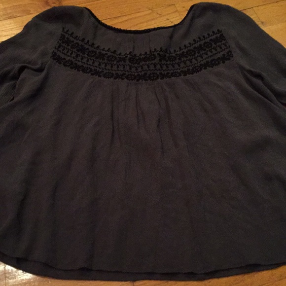 American Eagle Outfitters boho charcoal/black top - Picture 5 of 8